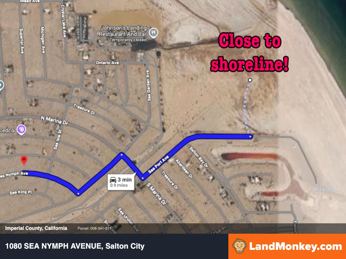 Steps From Shore - 10,591 square feet Lot, Paved Road, Salton City CA — thumbnail 3